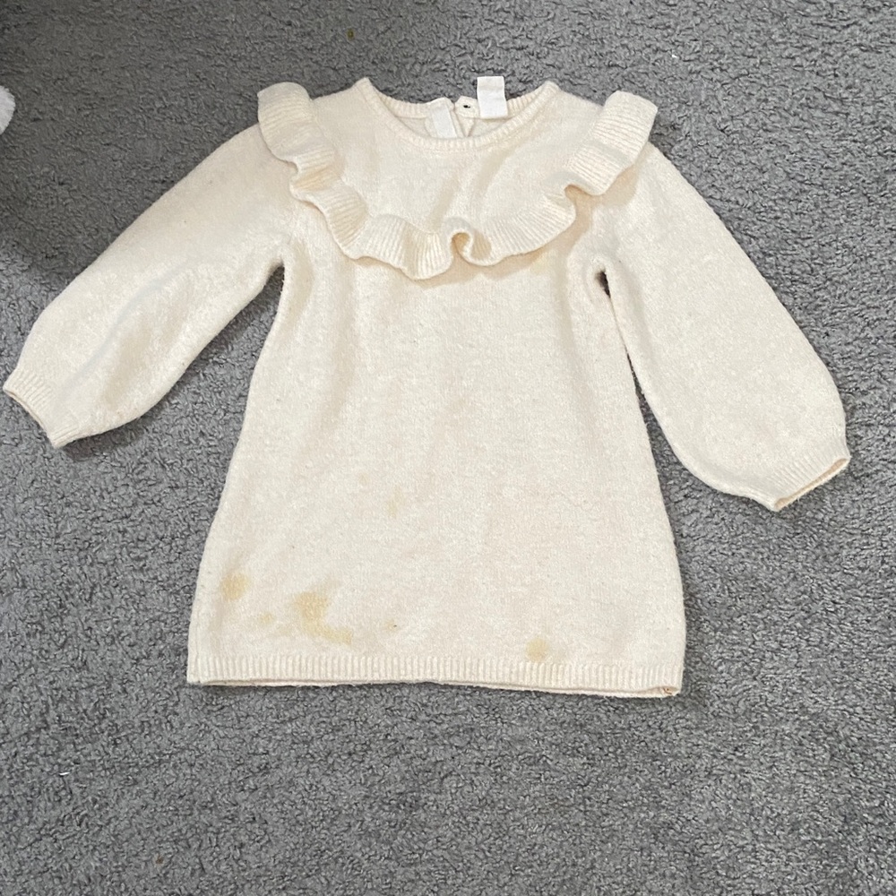 H&M Cream Kids Sweater with Ruffles